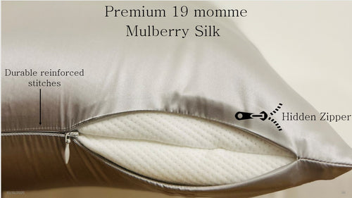 Grey Mulberry Silk Pillowcase