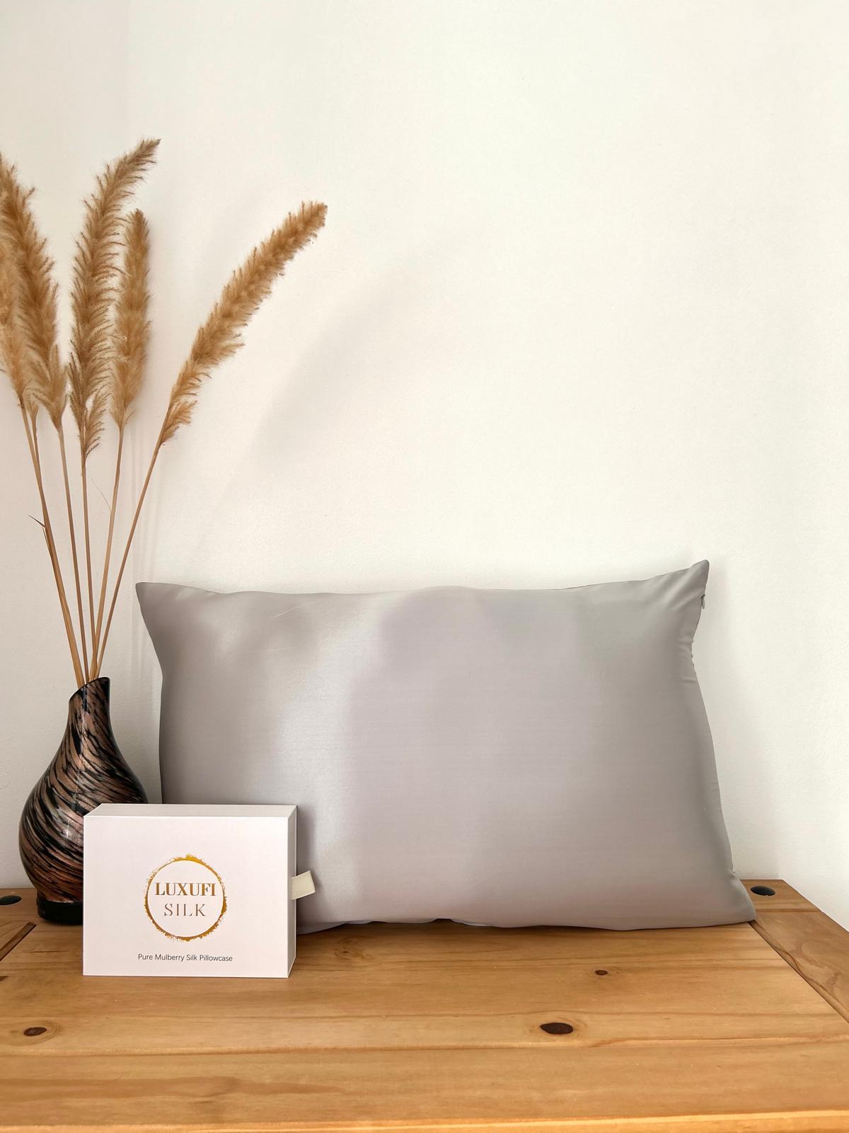 Grey Mulberry Silk Pillowcase