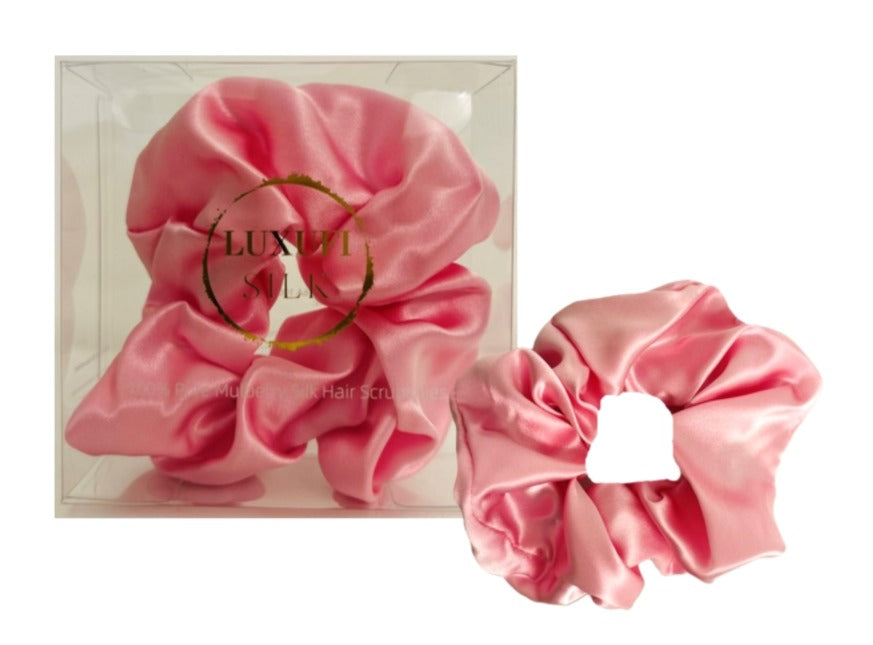 Pink Mulberry Silk Hair Scrunchie