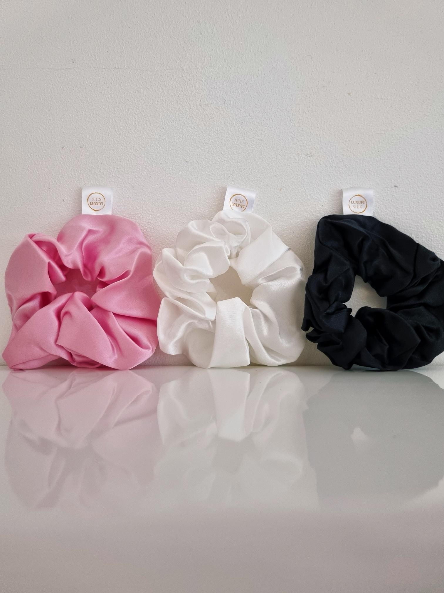 Ivory Mulberry Silk Hair Scrunchie