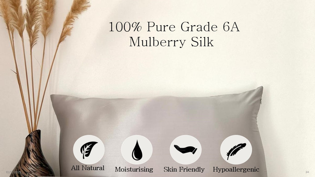 Grey Mulberry Silk Pillowcase