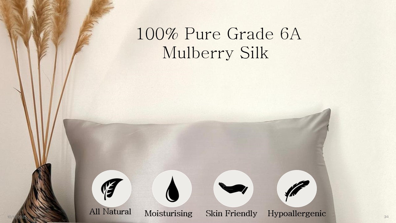 Grey Mulberry Silk Pillowcase