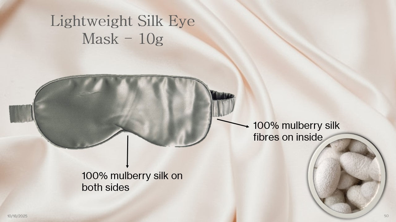Grey Mulberry Silk Eye Mask