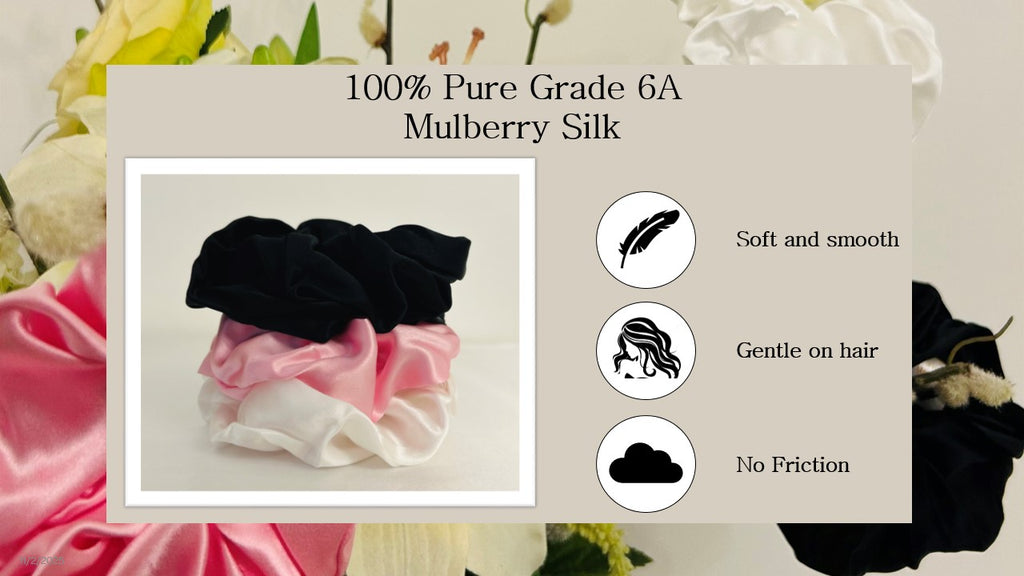 Ivory Mulberry Silk Hair Scrunchie