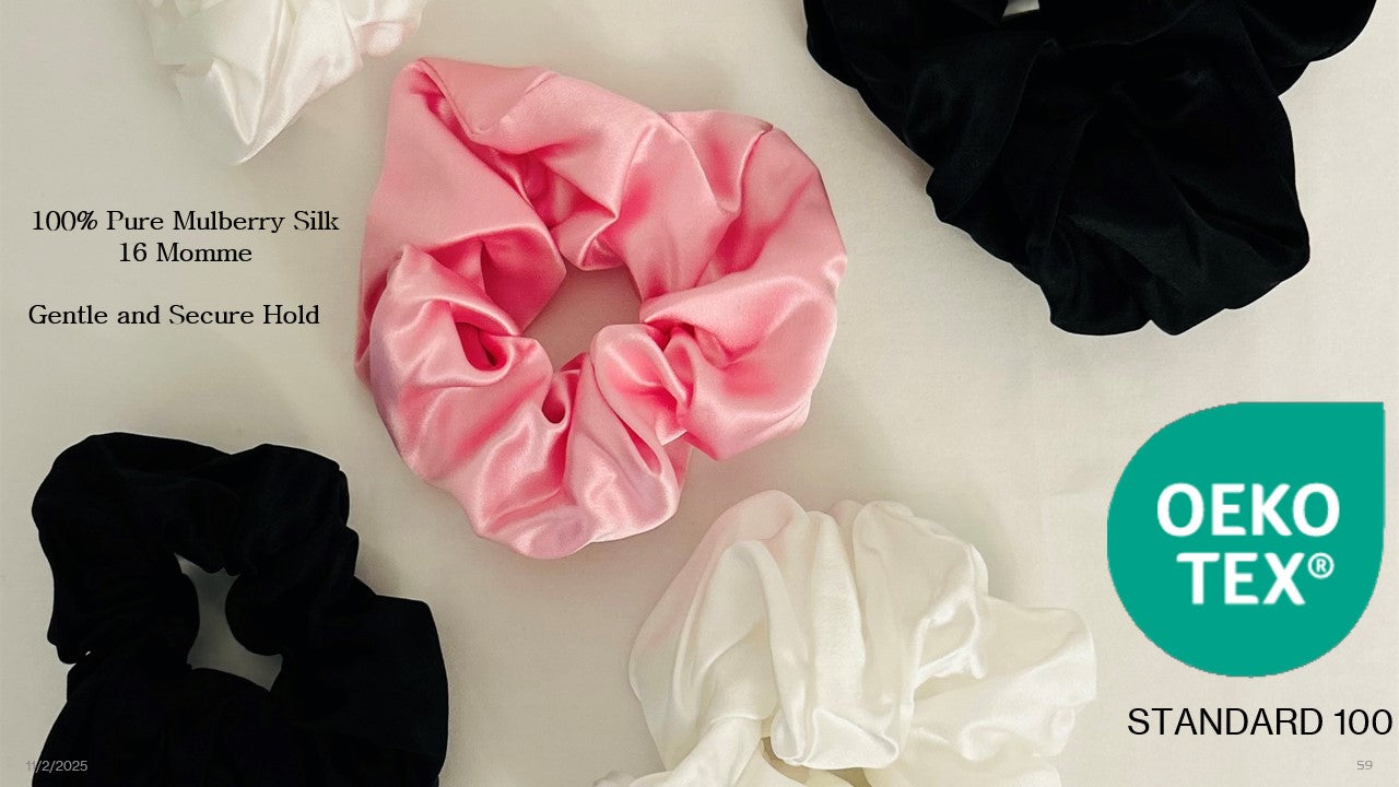 Ivory Mulberry Silk Hair Scrunchie