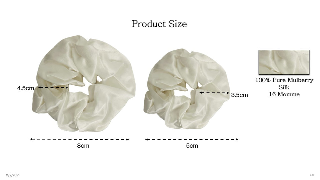 Ivory Mulberry Silk Hair Scrunchie