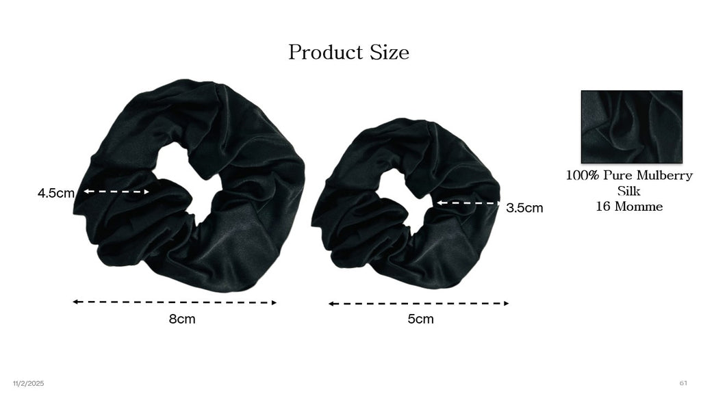Black Mulberry Silk Hair Scrunchie