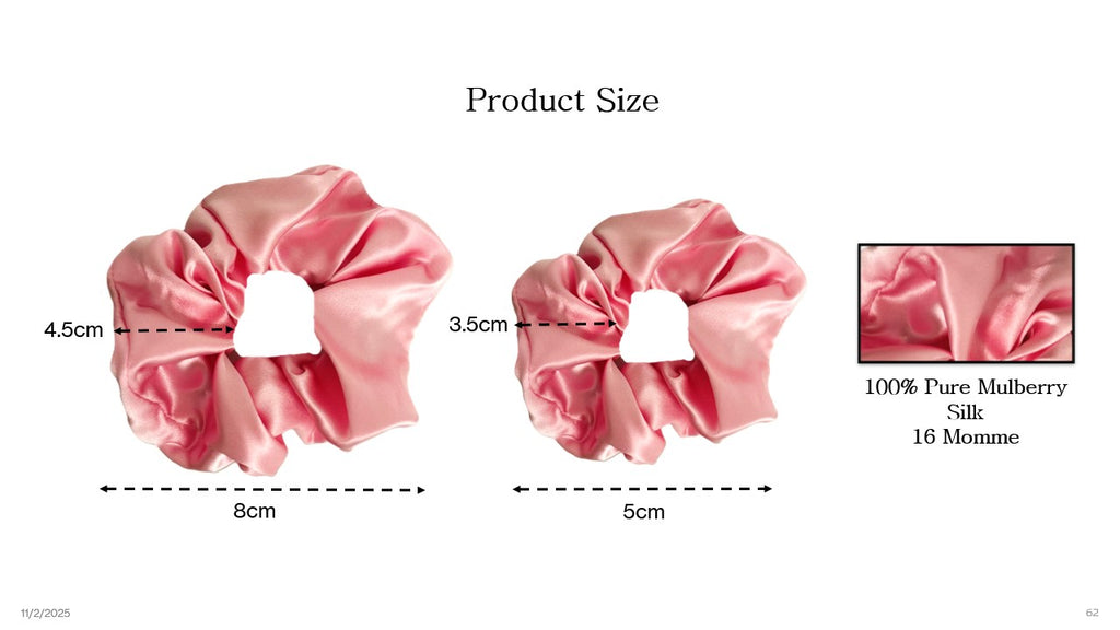 Pink Mulberry Silk Hair Scrunchie